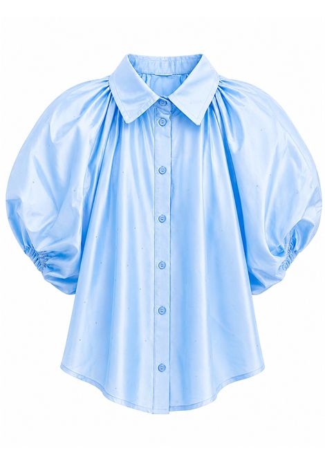 Camicia con maniche a palloncino Lù-Lù BY MISS GRANT | LL4290AZZURRA